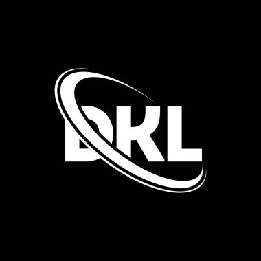 DKL logosu. DKL mektubu. DKL mektup logosu tasarımı. Çember ve büyük harfli monogram logosuyla birleştirilmiş DKL logosu. Teknoloji, iş ve emlak markası için DKL tipografisi.