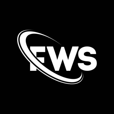 FWS logosu. FWS mektubu. FWS harf logosu tasarımı. Çember ve büyük harfli monogram logosuna bağlı baş harfler FWS logosu. Teknoloji, iş ve emlak markası için FWS tipografisi.