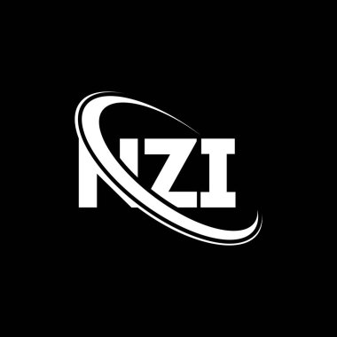 NZI logosu. NZI mektubu. NZI harfli logo tasarımı. Çember ve büyük harfli monogram logosuna bağlı baş harfler NZI logosu. Teknoloji, iş ve emlak markası için NZI tipografisi.