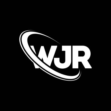 WJR logosu. WJR mektubu. WJR harf logosu tasarımı. Çember ve büyük harfli monogram logosuna bağlı WJR logosu. Teknoloji, iş ve emlak markası için WJR tipografisi.