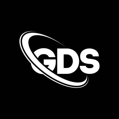 GDS logosu. GDS mektubu. GDS mektup logosu tasarımı. Çember ve büyük harfli monogram logosuna bağlı GDS logosu. Teknoloji, iş ve emlak markası için GDS tipografisi.