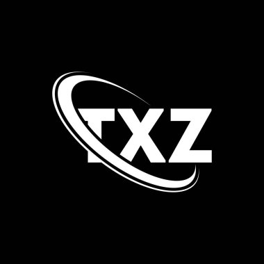 TXZ logosu. TXZ harfi. TXZ harf logosu tasarımı. Çember ve büyük harfli monogram logosuna bağlı TXZ logosu. Teknoloji, iş ve emlak markası için TXZ tipografisi.