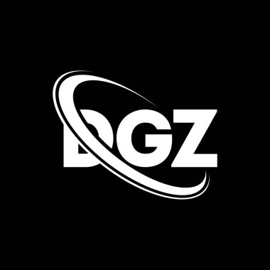 DGZ logosu. DGZ mektubu. DGZ harf logosu tasarımı. Daire ve büyük harfli monogram logosuna bağlı DGZ logosu. Teknoloji, iş ve emlak markası için DGZ tipografisi.