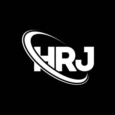 HRJ logosu. HRJ mektubu. HRJ harf logosu tasarımı. Çember ve büyük harfli monogram logosuyla HRJ logosunun baş harfleri. Teknoloji, iş ve emlak markası için HRJ tipografisi.