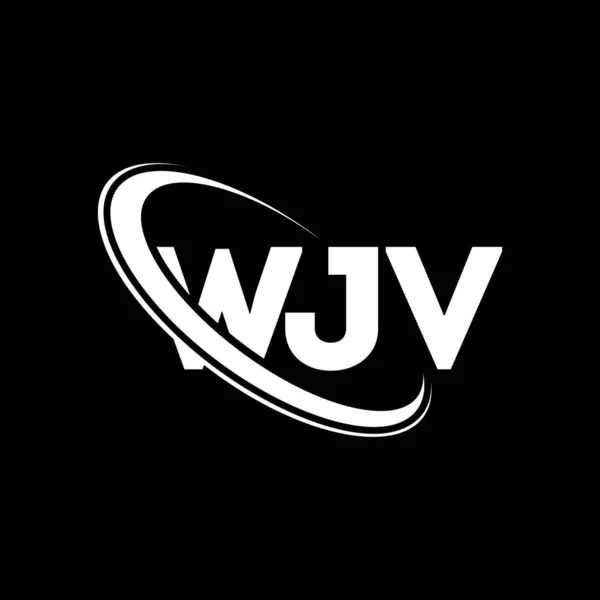 Wjv Wjv Wjv 디자인 Wjv 로고는 대문자 로고와 연결되어 Wjv — 스톡 벡터