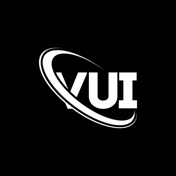 Vuiロゴ Vuiの手紙 Vuiレターロゴデザイン 初期のVuiロゴはサークルロゴと大文字のモノグラムロゴにリンクされています テクノロジー ビジネス 不動産ブランドのためのVuiタイポグラフィ — ストックベクタ