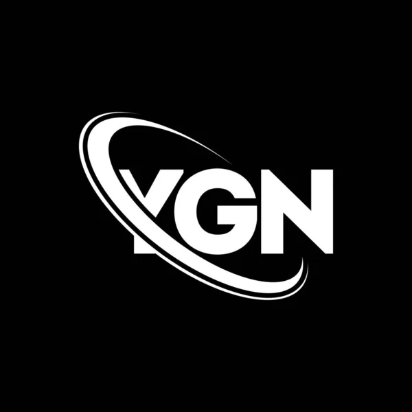 Ygnのロゴ Ygnの手紙 Ygnの文字ロゴデザイン 初期のYgnのロゴは サークルと大文字のモノグラムのロゴにリンクされています ビジネスおよび不動産ブランドのためのYgnタイポグラフィ — ストックベクタ