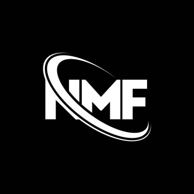 NMF logosu. NMF mektubu. NMF mektup logosu tasarımı. Çember ve büyük harfli monogram logosuna bağlı NMF logosu. Teknoloji, iş ve emlak markası için NMF tipografisi.