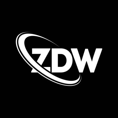 ZDW logosu. ZDW mektubu. ZDW harf logosu tasarımı. Çember ve büyük harfli monogram logosuna bağlı baş harfler ZDW logosu. Teknoloji, iş ve emlak markası için ZDW tipografisi.