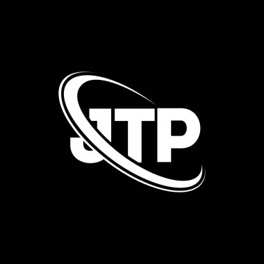 JTP logosu. JTP mektubu. JTP harf logosu tasarımı. Çember ve büyük harfli monogram logosuna bağlı JTP logosu. Teknoloji, iş ve emlak markası için JTP tipografisi.