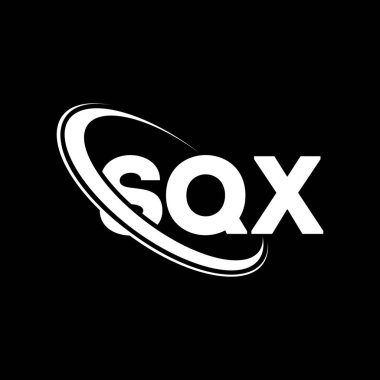 SQX logosu. SQX harfi. SQX harfli logo tasarımı. Çember ve büyük harfli monogram logosuna bağlı baş harfler. Teknoloji, iş ve emlak markası için SQX tipografisi.