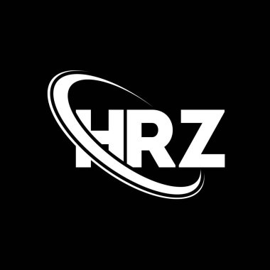 HRZ logosu. HRZ mektubu. HRZ harf logosu tasarımı. Çember ve büyük harfli monogram logosuyla HRZ logosunun baş harfleri. Teknoloji, iş ve emlak markası için HRZ tipografisi.