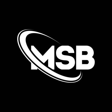 MSB logosu. MSB mektubu. MSB harfi logo tasarımı. Çember ve büyük harfli monogram logosuna bağlı baş harfler. Teknoloji, iş ve emlak markası için MSB tipografisi.