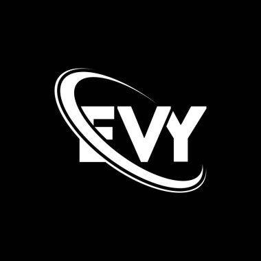 EVY logosu. EVY mektubu. EVY harf logosu tasarımı. Daire ve büyük harfli monogram logosuna bağlı EVY logosu. Teknoloji, iş ve emlak markası EVY tipografisi.