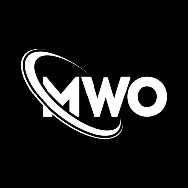 MWO logosu. MWO mektubu. MWO harf logosu tasarımı. Çember ve büyük harfli monogram logosuna bağlı baş harfler. Teknoloji, iş ve emlak markası için MWO tipografisi.