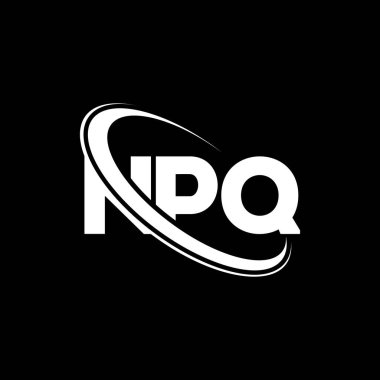 NPQ logosu. NPQ harfi. NPQ harfi logo tasarımı. Çember ve büyük harfli monogram logosuna bağlı baş harfler NPQ logosu. Teknoloji, iş ve emlak markası için NPQ tipografisi.