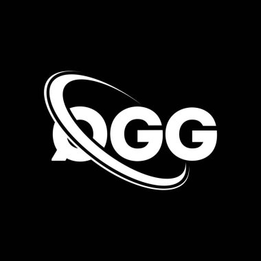 QGG logosu. QGG harfi. QGG harf logosu tasarımı. Çember ve büyük harfli monogram logosuna bağlı QGG logosunun baş harfleri. Teknoloji, iş ve emlak markası için QGG tipografisi.