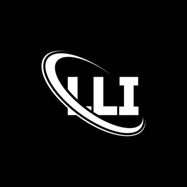 LLI logosu. LLI mektubu. LLI harf logosu tasarımı. Çember ve büyük harfli monogram logosuna bağlı ilk LLI logosu. Teknoloji, iş ve emlak markası için LLI tipografisi.
