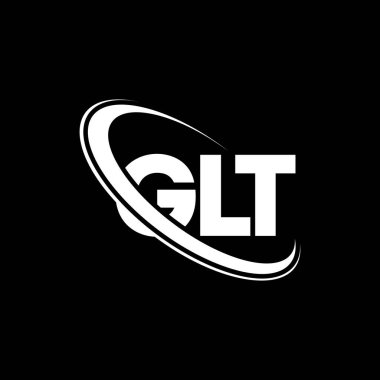 GLT logosu. GLT harfi. GLT harf logosu tasarımı. Çember ve büyük harfli monogram logosuyla birleştirilmiş GLT logosu. Teknoloji, iş ve emlak markası için GLT tipografisi.