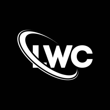 LWC logosu. LWC mektubu. LWC harf logosu tasarımı. Çember ve büyük harfli monogram logosuna bağlı ilk LWC logosu. Teknoloji, iş ve emlak markası için LWC tipografisi.