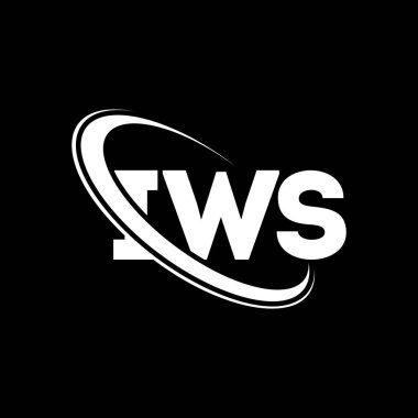 IWS logosu. IWS mektubu. IWS mektup logosu tasarımı. Çember ve büyük harfli monogram logosuna bağlı ilk IWS logosu. Teknoloji, iş ve emlak markası için IWS tipografisi.