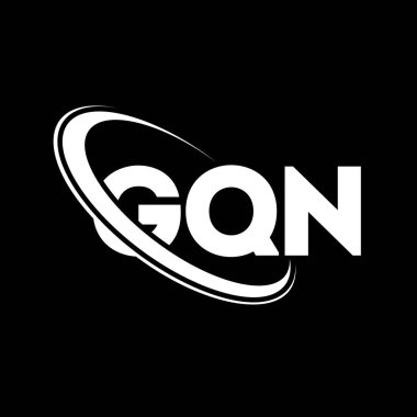 GQN logosu. GQN harfi. GQN harf logosu tasarımı. Çember ve büyük harfli monogram logosuyla birleştirilmiş GQN logosu. Teknoloji, iş ve emlak markası için GQN tipografisi.