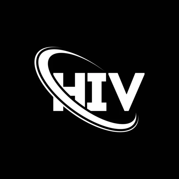 Logo Hiv List Hiv Projekt Logo Litery Hiv Inicjały Logo — Wektor stockowy