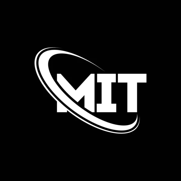 Mitのロゴ Mitの手紙 Mitレターロゴデザイン 初期のMitロゴはサークルと大文字のモノグラムのロゴにリンクされています Mitタイポグラフィ テクノロジー ビジネス 不動産ブランド — ストックベクタ