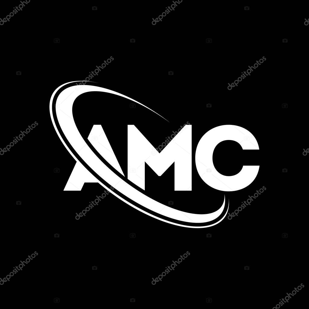 AMC logo. AMC letter. AMC letter logo design. Initials AMC logo linked with circle and uppercase monogram logo. AMC typography for technology, business and real estate brand.
