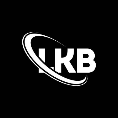 LKB logosu. LKB mektubu. LKB harfli logo tasarımı. Çember ve büyük harfli monogram logosuna bağlı ilk LKB logosu. Teknoloji, iş ve emlak markası için LKB tipografisi.