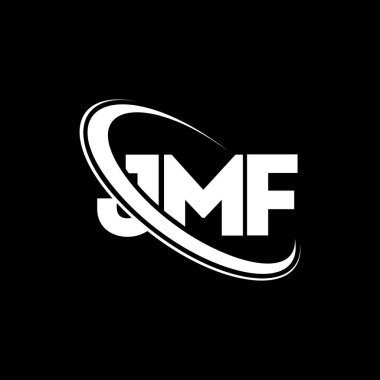 JMF logosu. JMF mektubu. JMF mektup logosu tasarımı. Çember ve büyük harfli monogram logosuna bağlı JMF logosu. Teknoloji, iş ve emlak markası için JMF tipografisi.