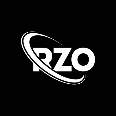 RZO logosu. RZO mektubu. RZO harf logosu tasarımı. Çember ve büyük harfli monogram logosuna bağlı RZO logosu. Teknoloji, iş ve emlak markası için RZO tipografisi.