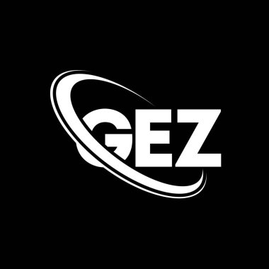 GEZ logosu. GEZ mektubu. GEZ harf logosu tasarımı. Çember ve büyük harfli monogram logosuyla birleştirilmiş baş harfler GEZ logosu. Teknoloji, iş ve emlak markası için GEZ tipografisi.