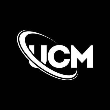 UCM logosu. UCM mektubu. UCM mektup logosu tasarımı. Çember ve büyük harfli monogram logosuna bağlı UCM logosu. UCM teknoloji, iş ve emlak markası tipografisi.