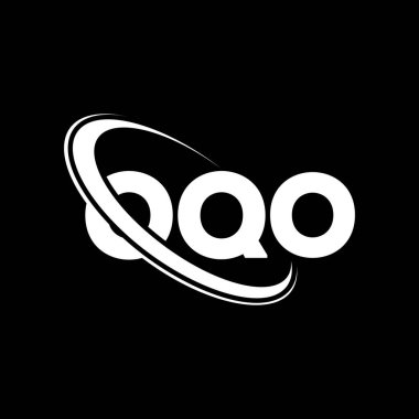 OQO logosu. OQO mektubu. OQO harf logosu tasarımı. Çember ve büyük harfli monogram logosuna bağlı ilk OQO logosu. Teknoloji, iş ve emlak markası için OQO tipografisi.