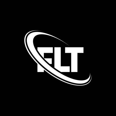 FLT logosu. FLT mektubu. FLT harf logosu tasarımı. Çember ve büyük harfli monogram logosuna bağlı FLT logosu. Teknoloji, iş ve emlak markası için FLT tipografisi.