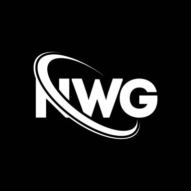 NWG logosu. NWG mektubu. NWG harf logosu tasarımı. Çember ve büyük harfli monogram logosuna bağlı NWG logosu. Teknoloji, iş ve emlak markası için NWG tipografisi.