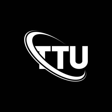 TTU logosu. TTU mektubu. TTU mektup logosu tasarımı. Çember ve büyük harfli monogram logosuna bağlı TTU logosu. Teknoloji, iş ve emlak markası için TTU tipografisi.