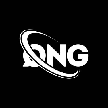 QNG logosu. QNG harfi. QNG harf logo tasarımı. Çember ve büyük harfli monogram logosuna bağlı QNG logosu. Teknoloji, iş ve emlak markası için QNG tipografisi.