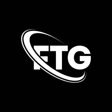 FTG logosu. FTG mektubu. FTG harf logosu tasarımı. Çember ve büyük harfli monogram logosuna bağlı FTG logosu. Teknoloji, iş ve emlak markası için FTG tipografisi.