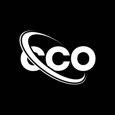 CCO logosu. CCO mektubu. CCO mektup logosu tasarımı. Çember ve büyük harfli monogram logosuna bağlı ilk CCO logosu. Teknoloji, iş ve emlak markası için CCO tipografisi.