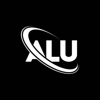 ALU logo. ALU letter. ALU letter logo design. Initials ALU logo linked with circle and uppercase monogram logo. ALU typography for technology, business and real estate brand.