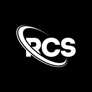 RCS logosu. RCS mektubu. RCS harf logosu tasarımı. Çember ve büyük harfli monogram logosuna bağlı RCS logosu. Teknoloji, iş ve emlak markası için RCS tipografisi.