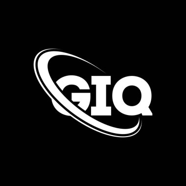 GIQ logosu. GIQ mektubu. GIQ harf logosu tasarımı. Çember ve büyük harfli monogram logosuyla birleştirilmiş GIQ logosu. Teknoloji, iş ve emlak markası için GIQ tipografisi.