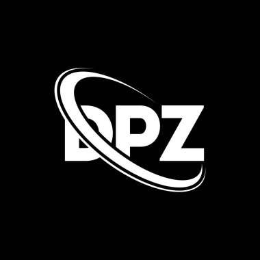 DPZ logosu. DPZ mektubu. DPZ harf logosu tasarımı. Daire ve büyük harfli monogram logosuyla birleştirilmiş DPZ logosu. Teknoloji, iş ve emlak markası için DPZ tipografisi.