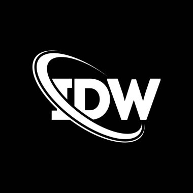IDW logosu. IDW mektubu. IDW harf logosu tasarımı. Daire ve büyük harfli monogram logosuna bağlı ilk IDW logosu. Teknoloji, iş ve emlak markası için IDW tipografisi.