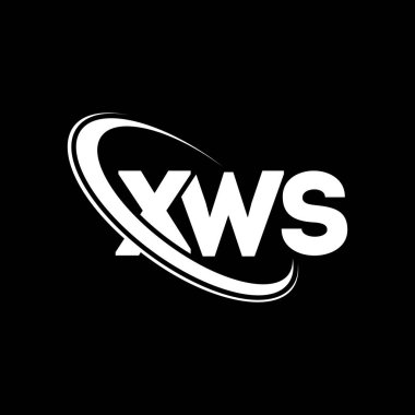 XWS logosu. XWS harfi. XWS harf logosu tasarımı. Çember ve büyük harfli monogram logosuna bağlı XWS logosu. Teknoloji, iş ve emlak markası için XWS tipografisi.