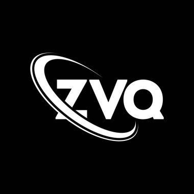 ZVQ logosu. ZVQ harfi. ZVQ harf logosu tasarımı. Çember ve büyük harfli monogram logosuna bağlı baş harfler ZVQ logosu. Teknoloji, iş ve emlak markası için ZVQ tipografisi.