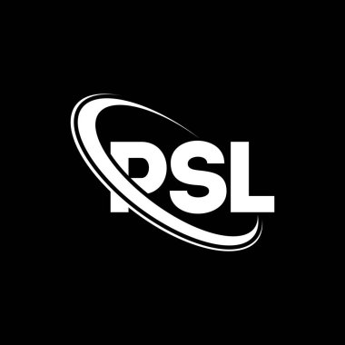 PSL logosu. PSL mektubu. PSL harf logosu tasarımı. Çember ve büyük harfli monogram logosuna bağlı PSL logosu. Teknoloji, iş ve emlak markası için PSL tipografisi.