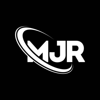 MJR logosu. MJR mektubu. MJR harf logosu tasarımı. Çember ve büyük harfli monogram logosuna bağlı MJR logosu. Teknoloji, iş ve emlak markası için MJR tipografisi.
